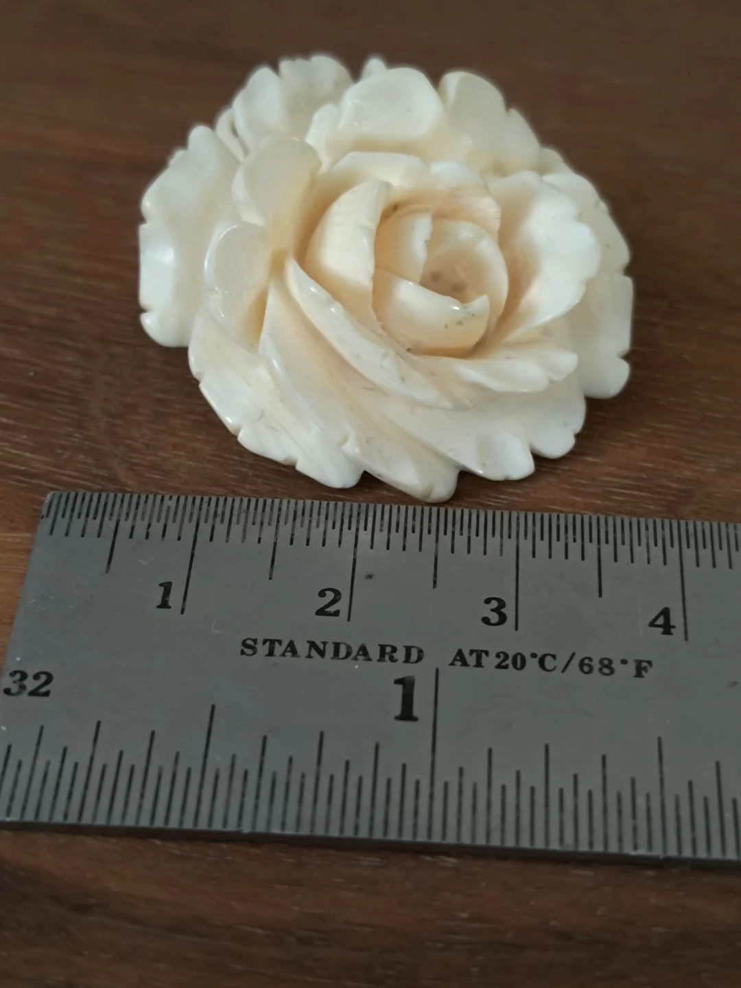 Vintage Carved Rose Brooch