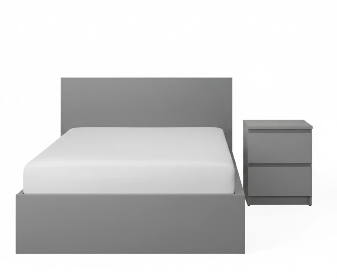 Ikea malm Queen size bed and bedside storage box - photo 3