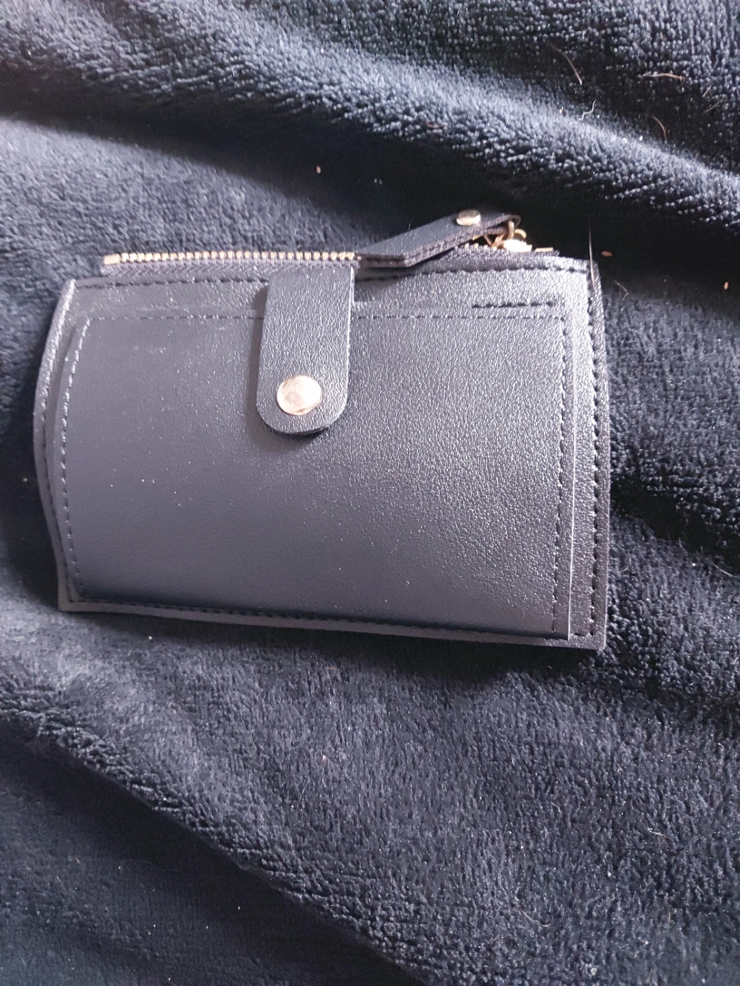 Black Wallet with Zipper