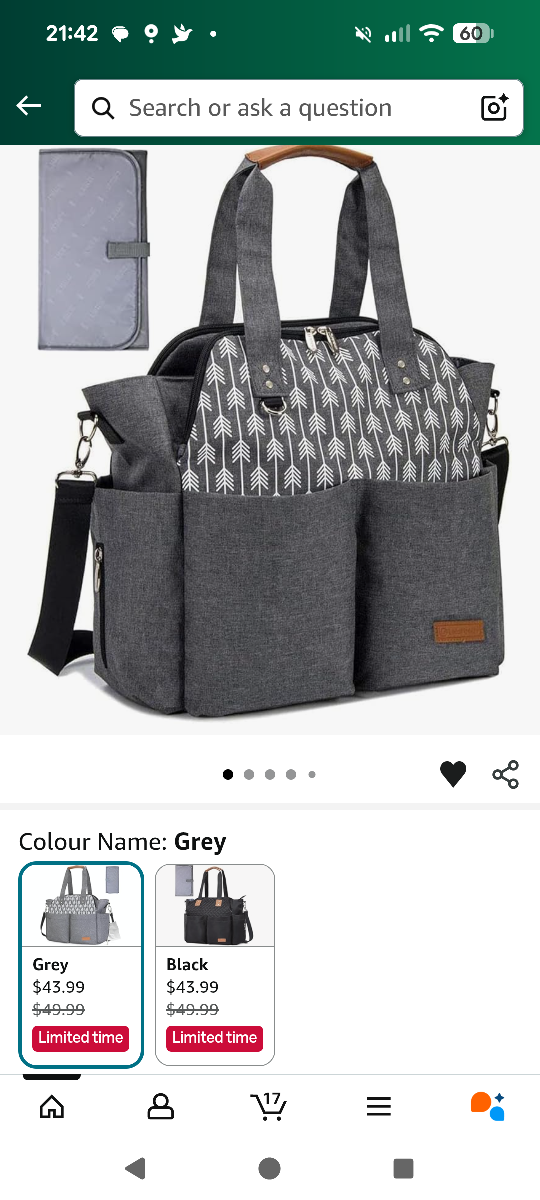 LEKE Baby Diaper Bag - Black
