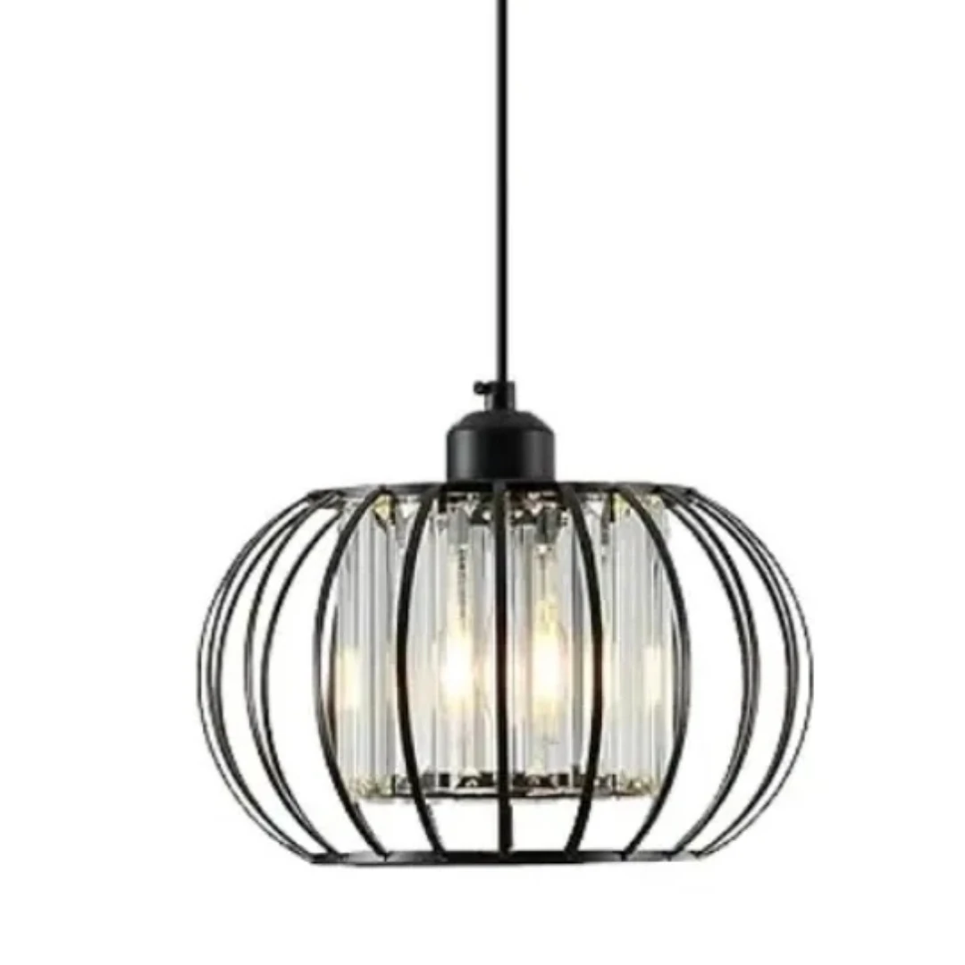 Modern Black Cage Pendant Light New