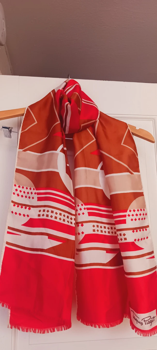 JACQUES  PIAGET French Designer Signed Geometric Scarf