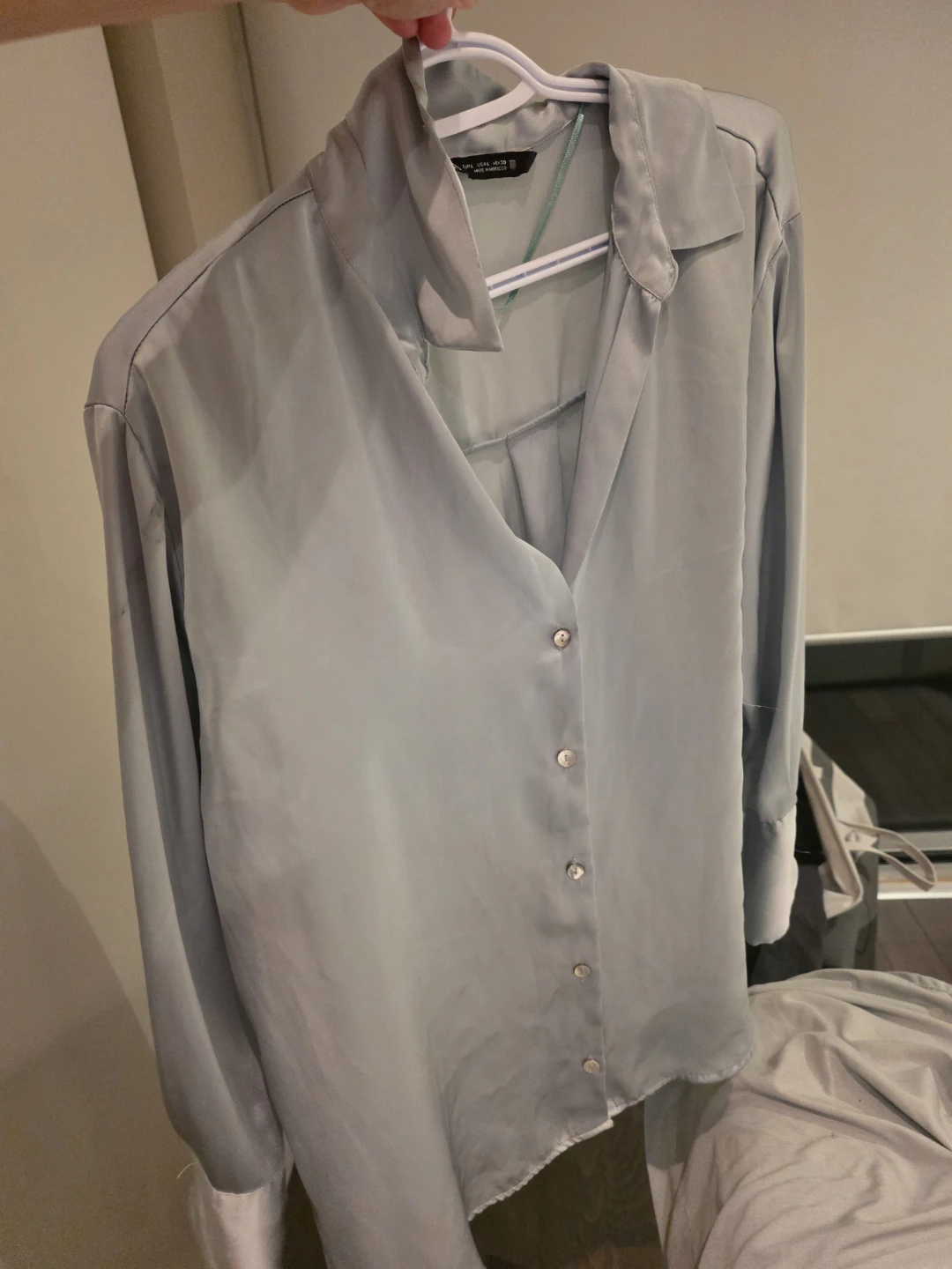 Zara Mint Satin Shirt