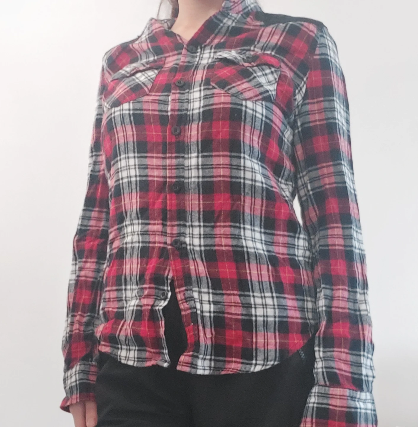 Red Plaid Flannel Shirt - photo 3