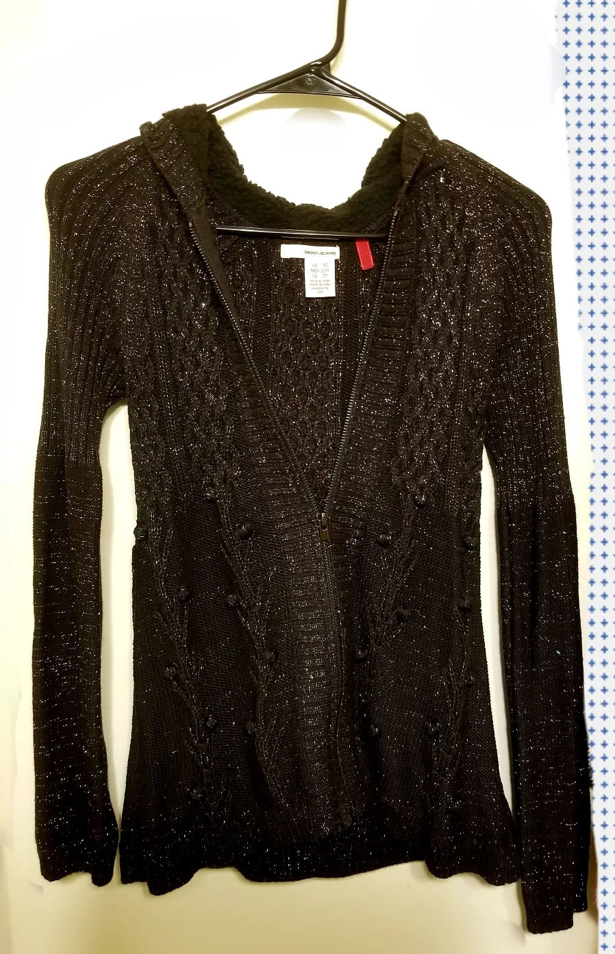 NWOT DKNY Women's  Hooded Sweater Cardigan