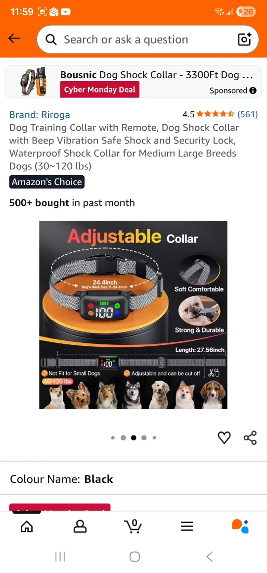 Riroga Dog Training Collar w/ Remote - Black image indicator(9)