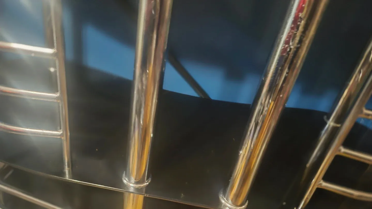 Black Glass & Chrome Bar