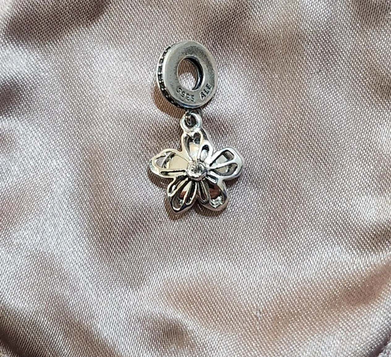 Pink Cherry Blossom Flower Dangle Charm image indicator(2)