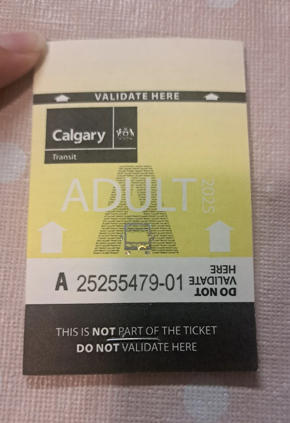 Calgary Transit Adult book of Tickets - Exp 2025