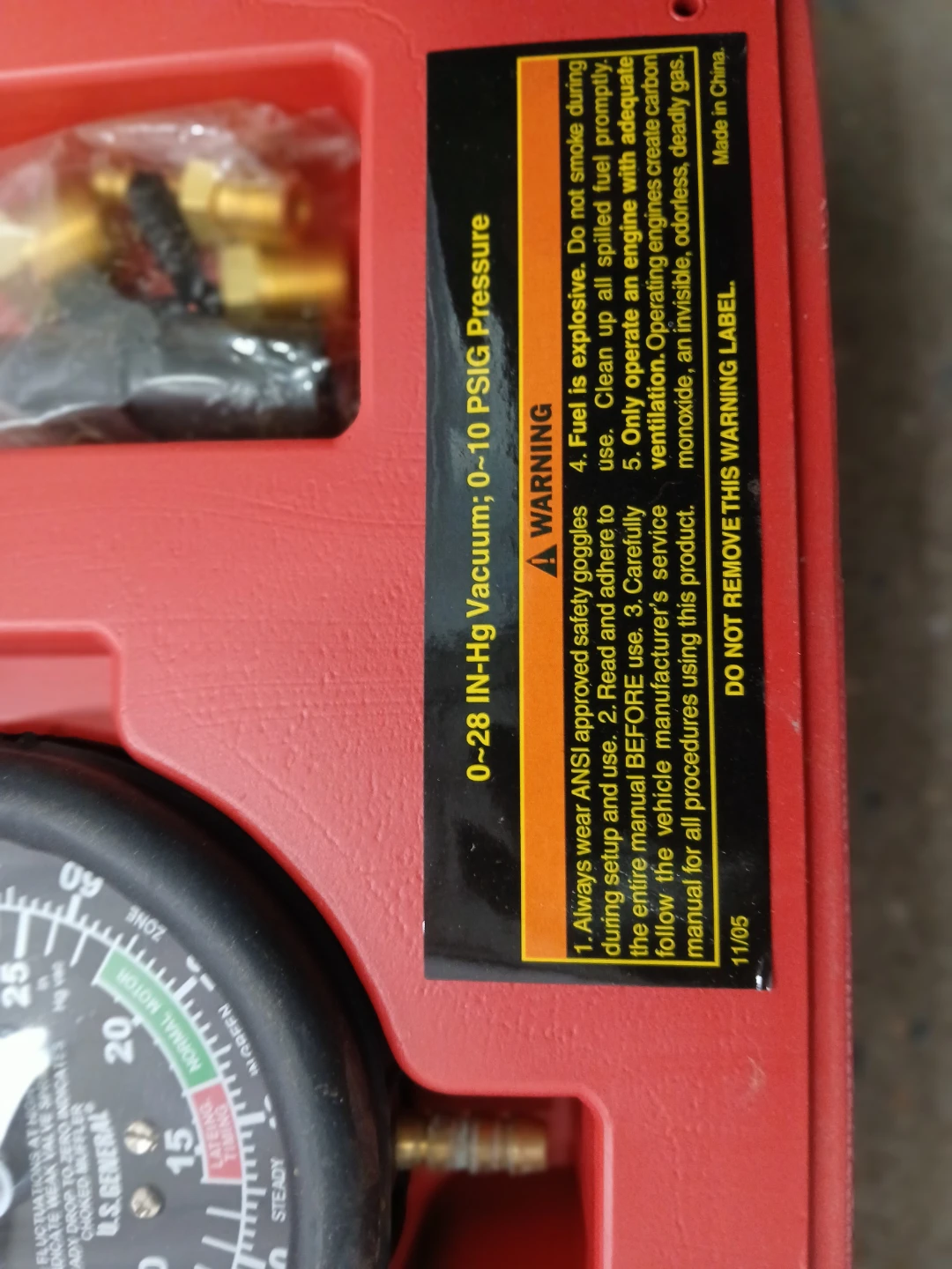 U.S. General Fuel Pump and Vacuum Gauge Tester 93547 - photo 4