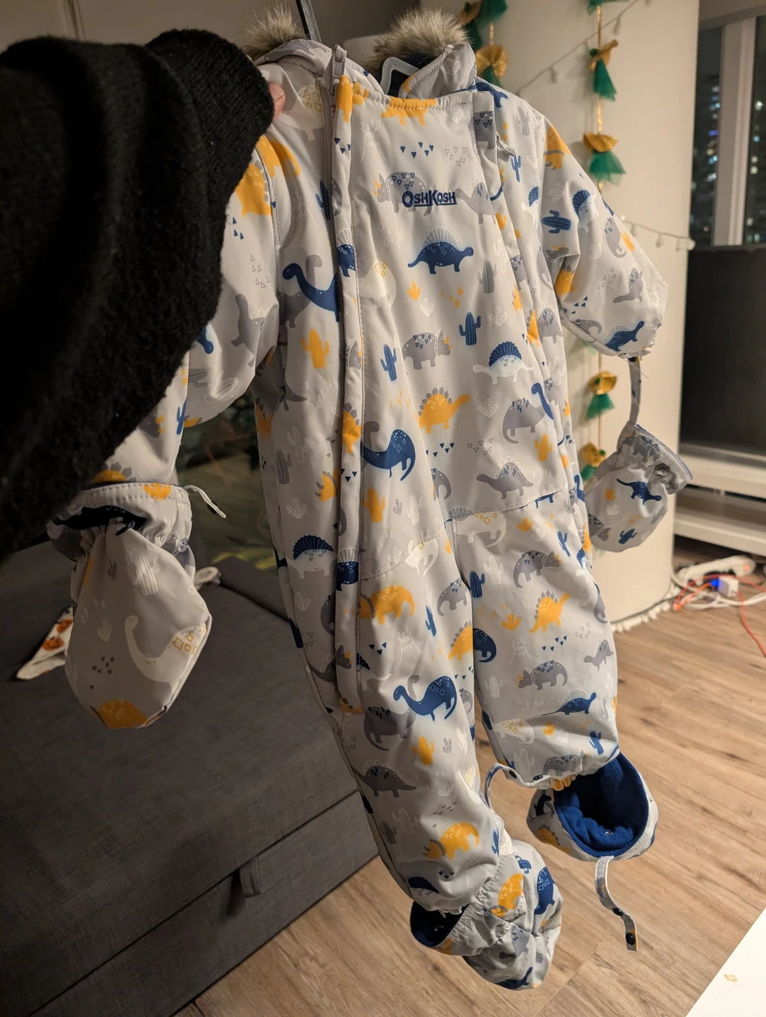 OshKosh Dinosaur Snowsuit - Size 12 Months