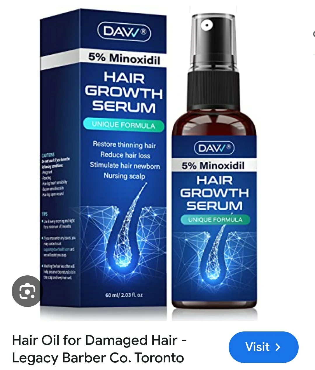 Davv 5% Minoxidil Hair Growth Treatment -Restores Thinning Hair - photo 3