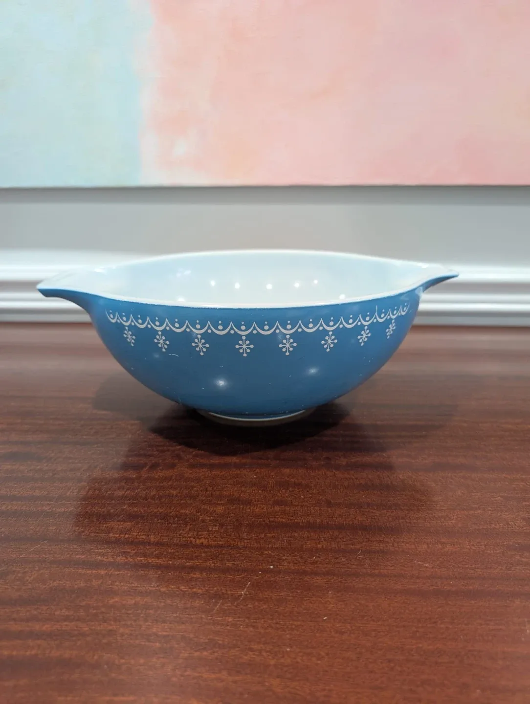 Vintage Pyrex Snowflake Blue Cinderella Bowl
