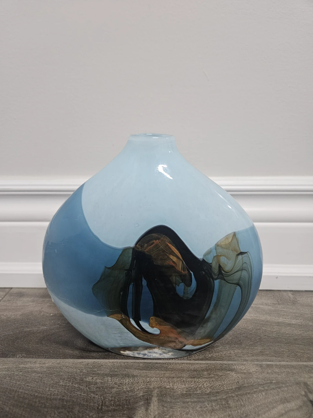 Blue Art Glass Vase
