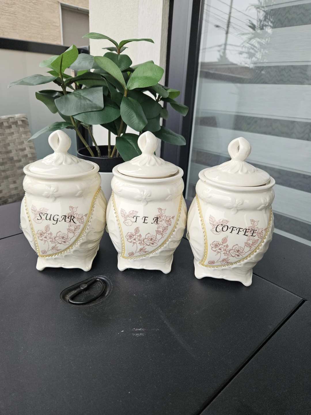 Ceramic Sugar, Tea, and Coffee Canisters - photo 2