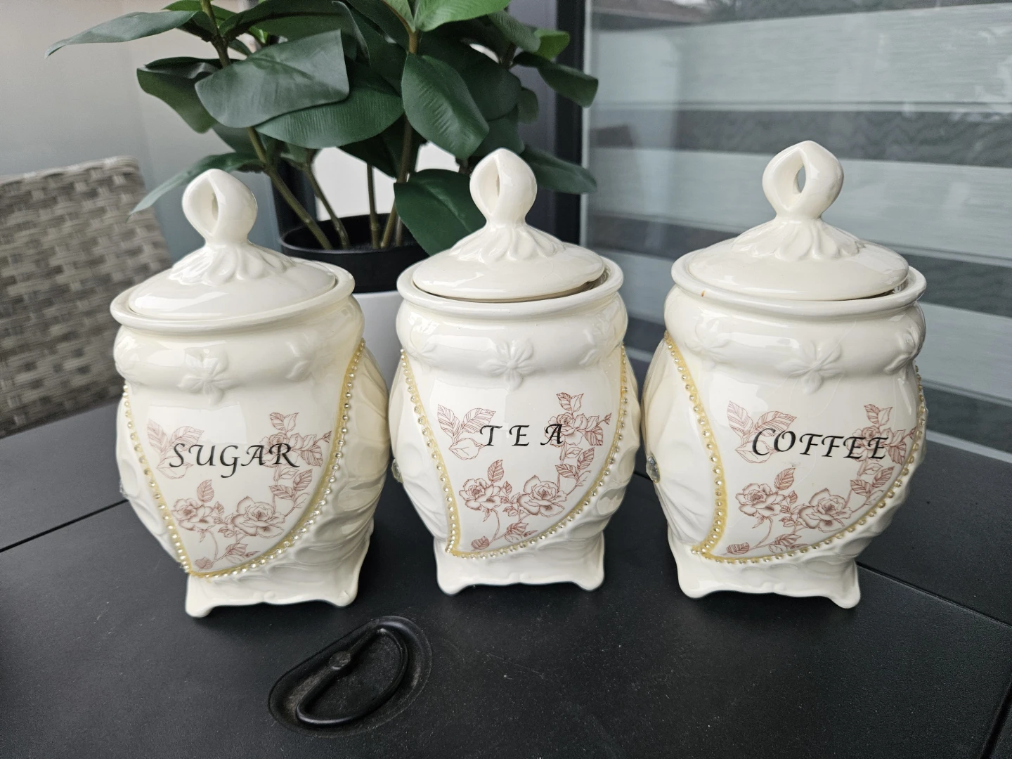 Ceramic Sugar, Tea, and Coffee Canisters - photo 3