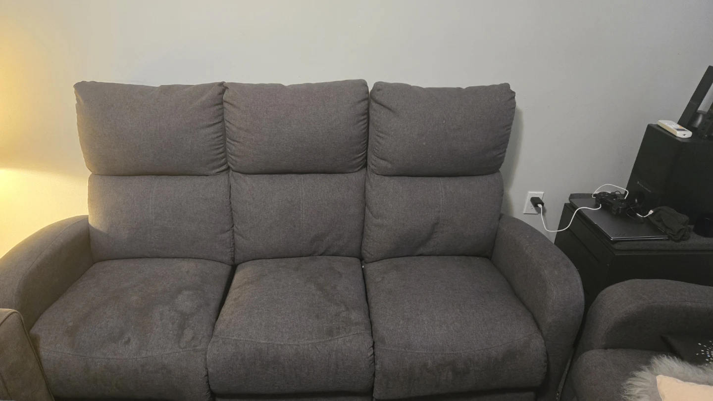 Grey Reclining Sofa Set