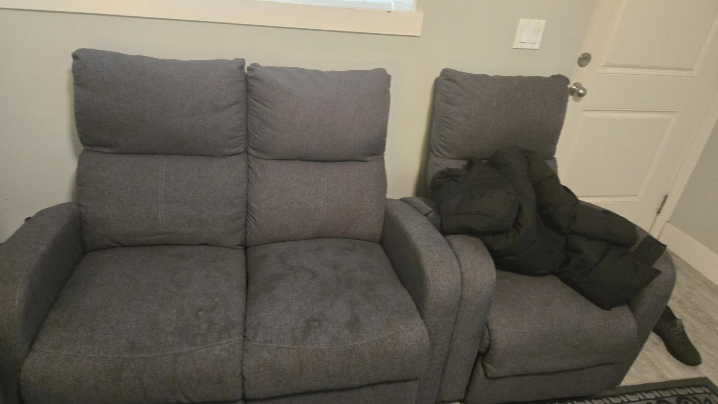 Grey Reclining Sofa Set - photo 2