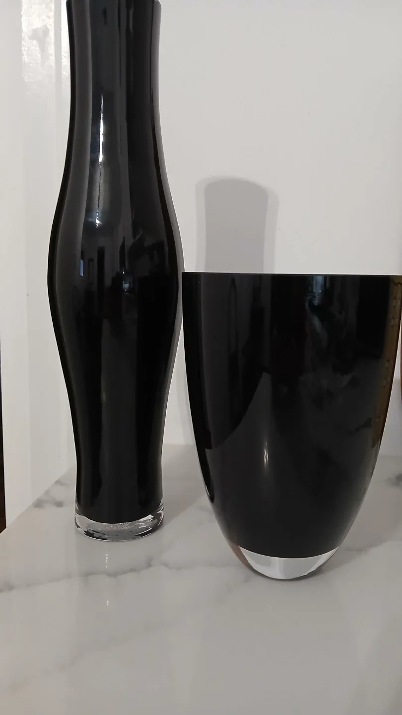 Art glass black vases
