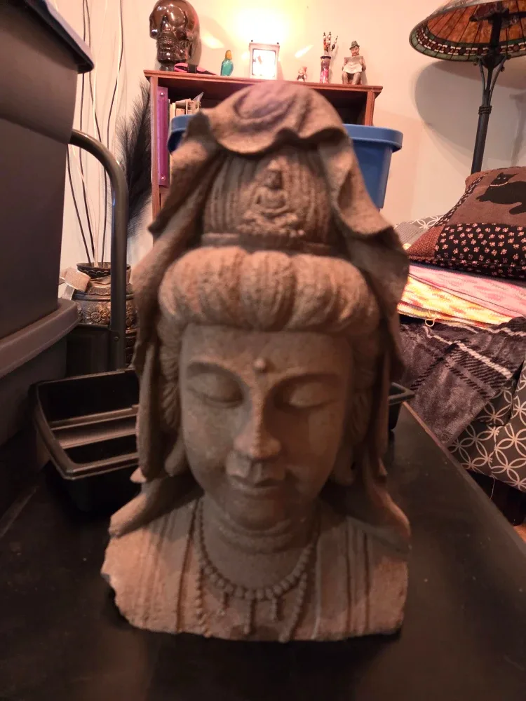 Stone Buddha Head Statue