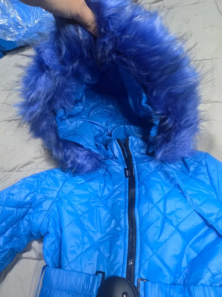Blue Snowsuit with Fur Hood girls size 7 image indicator(2)