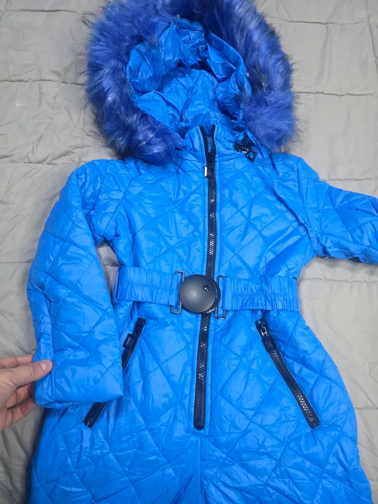 Blue Snowsuit with Fur Hood girls size 7 image indicator(5)