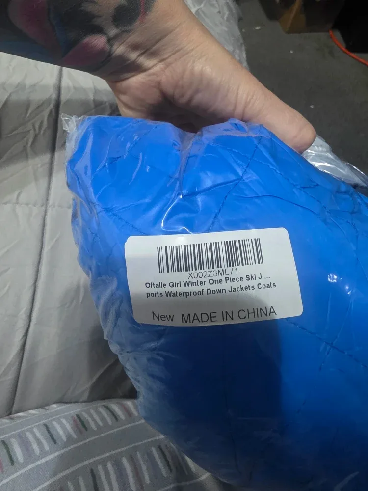 Blue Snowsuit with Fur Hood girls size 7 image indicator(9)