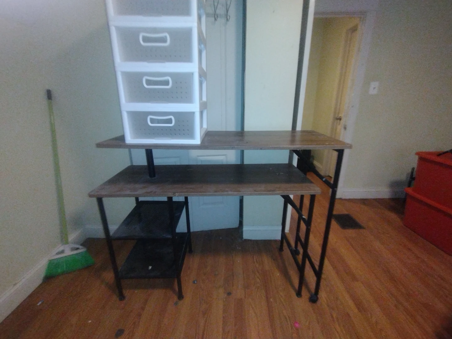 Desk with Shelves - Brown & Black