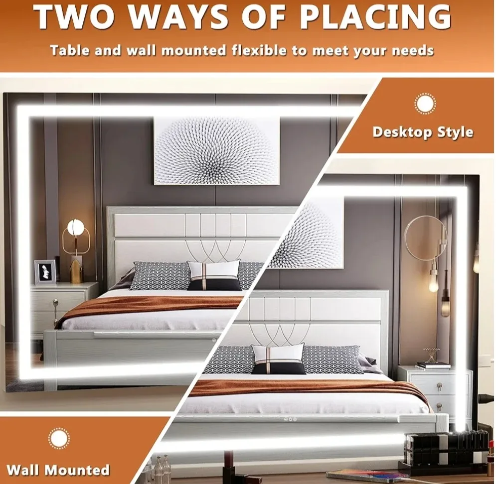 LED Vanity Mirror with 10X Magnification image indicator(7)