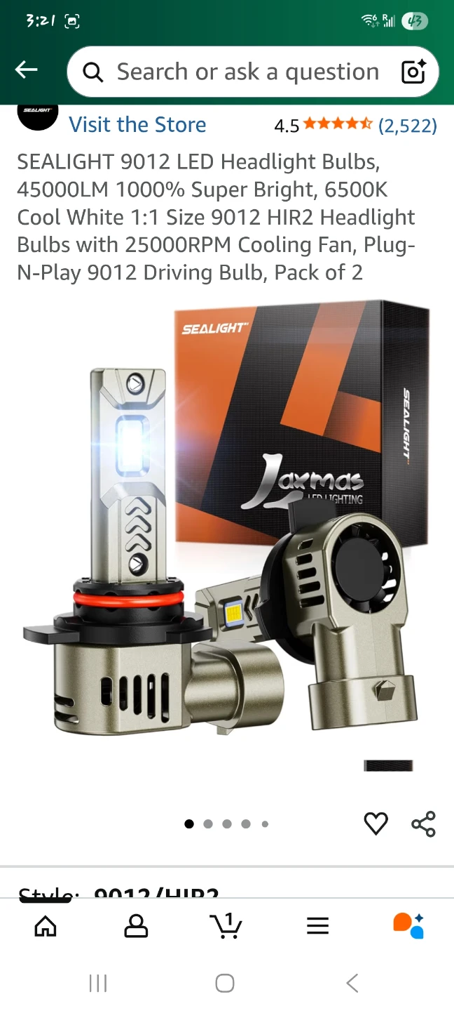 SEALIGHT 9012 LED Headlight Bulbs - New