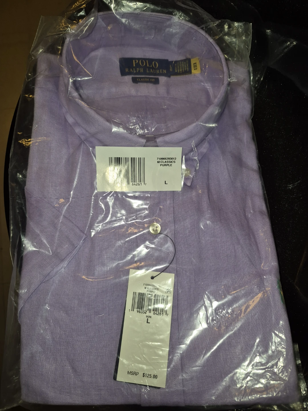 Polo Ralph Lauren Purple Linen Shirt - Size L - photo 2