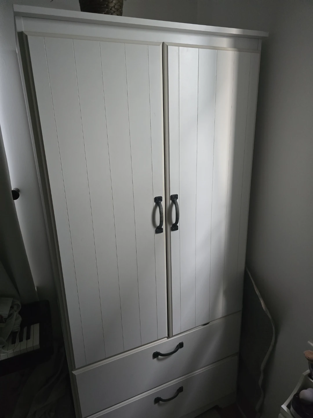 White Wardrobe with Drawers
