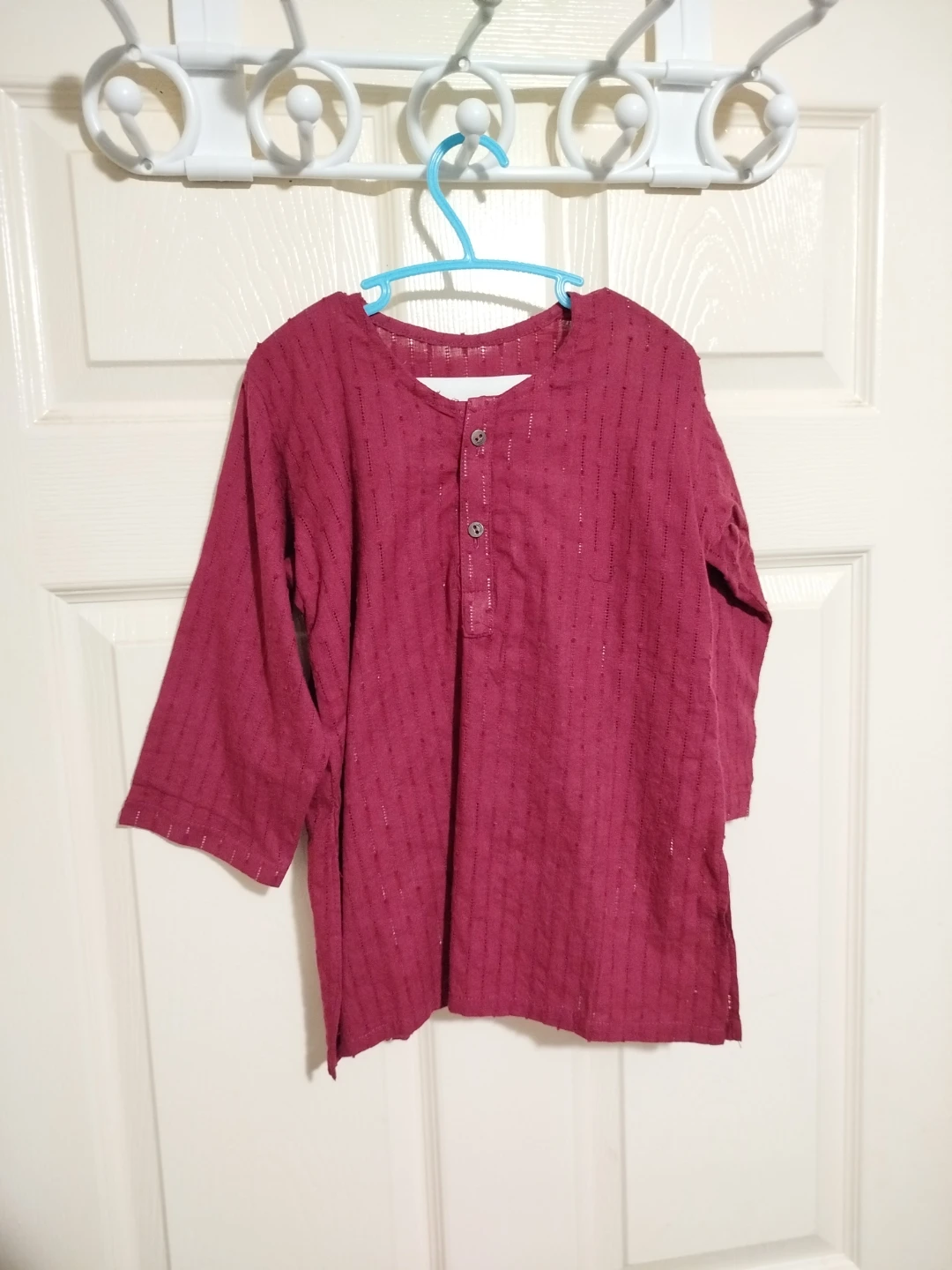 Maroon Casual qamiz and white shalwar