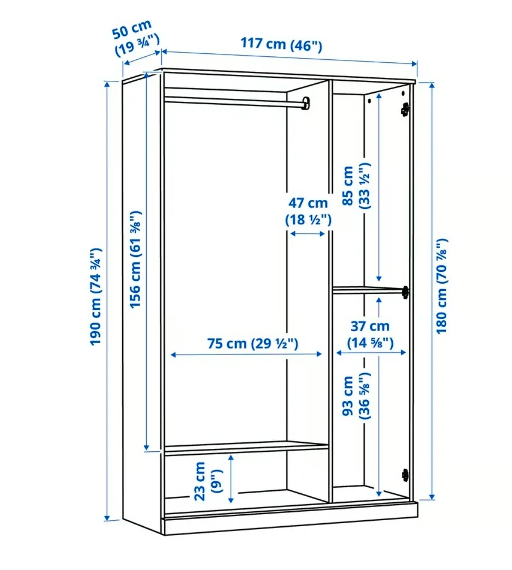 *Must Sell Tomorrow* -IKEA PAX Wardrobe - Black image indicator(4)