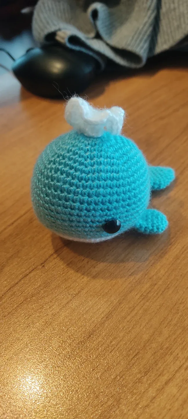 Crocheted Blue Whale Plushie