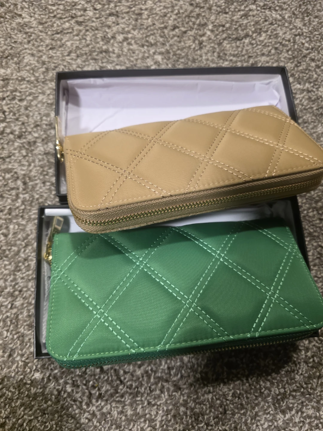 Fashion prada wallet- Green & Beige - photo 3