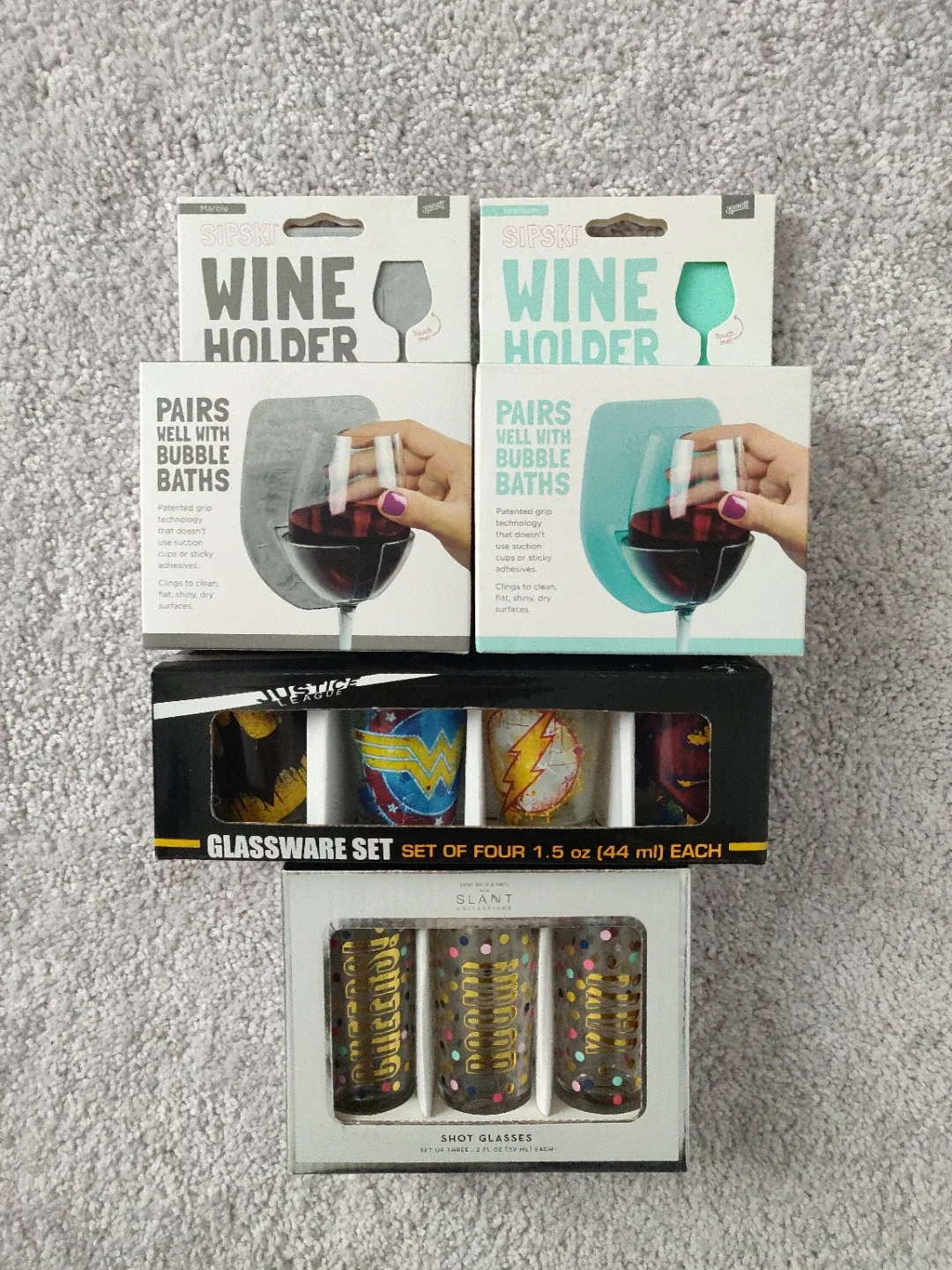 Brand New Wine Holder & Shot Glasses