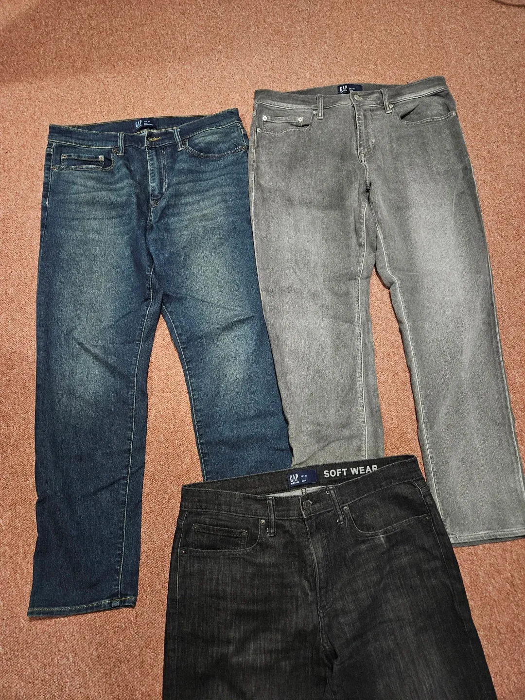 3 gap jeans size 34x30