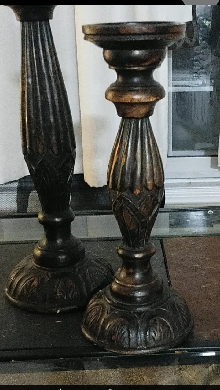Wooden Candle Holders - Set of 3