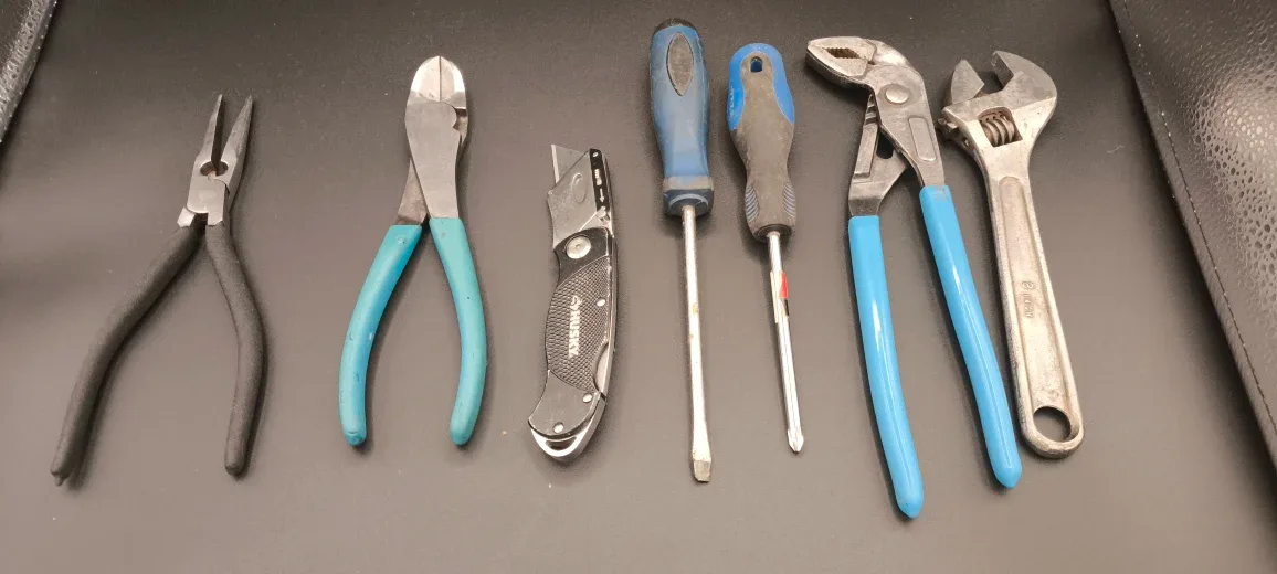 Mixed Hand Tool Set - Pliers, Wrenches, Screwdrivers