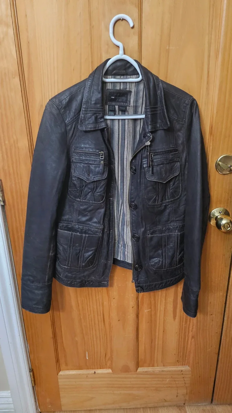 MNG Casual Sportswear Leather Jacket - Size L
