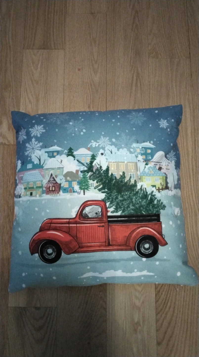 Red Truck Christmas Pillow