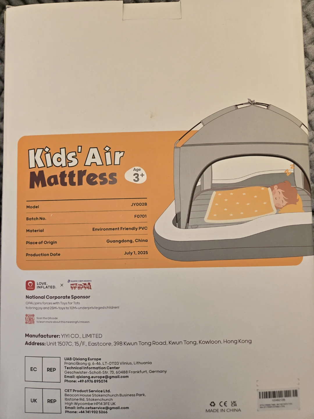 Kids' Air Mattress (Age 3+)