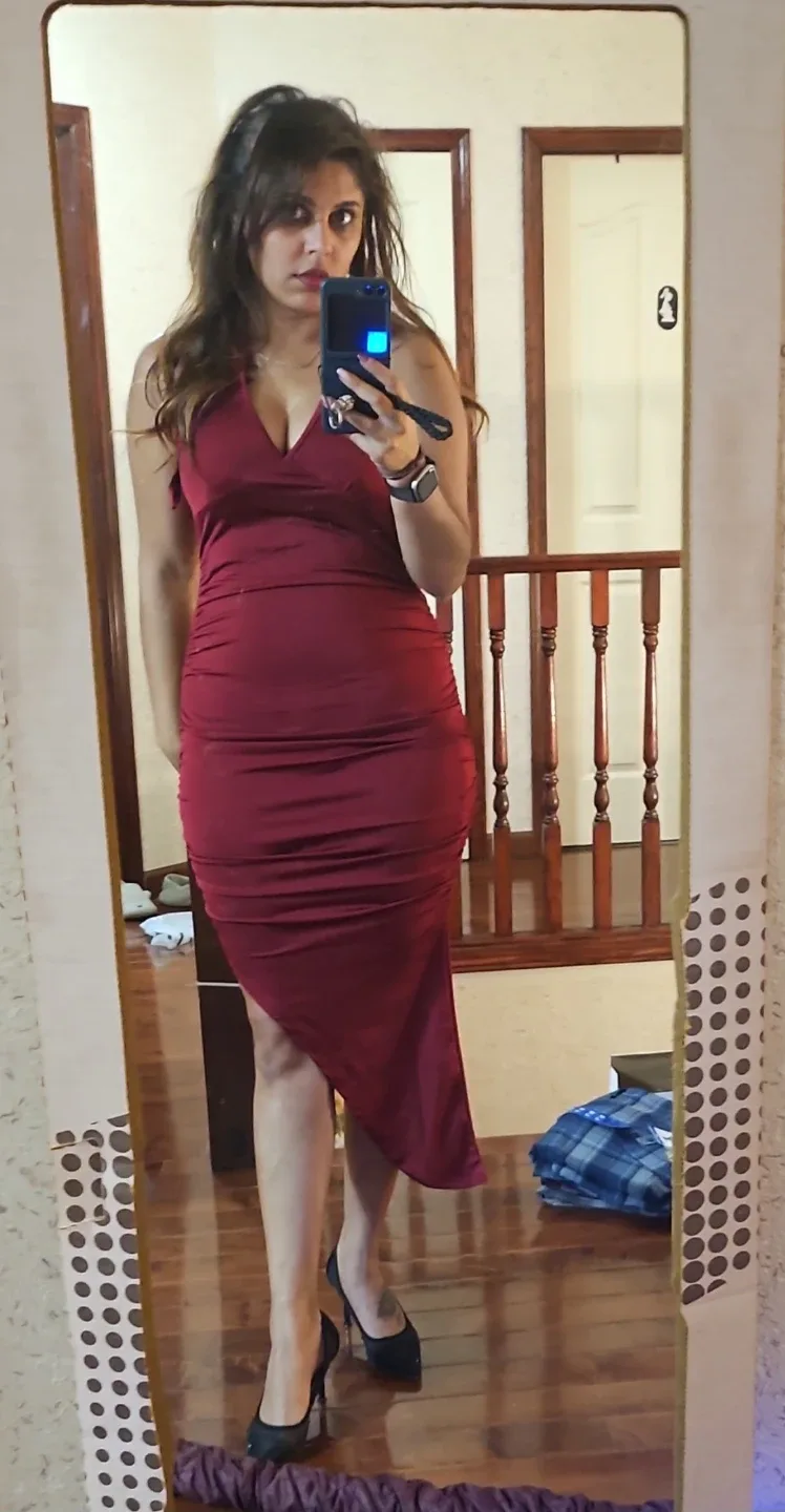 Shein burgundy dres