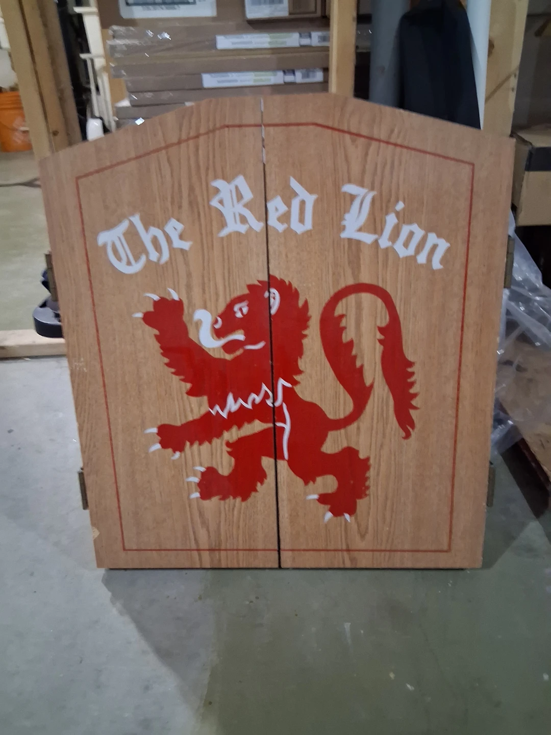 The Red Lion Dart Board Cabinet