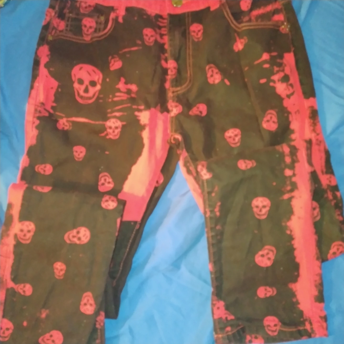 Skull Print Jeans - Size 34
