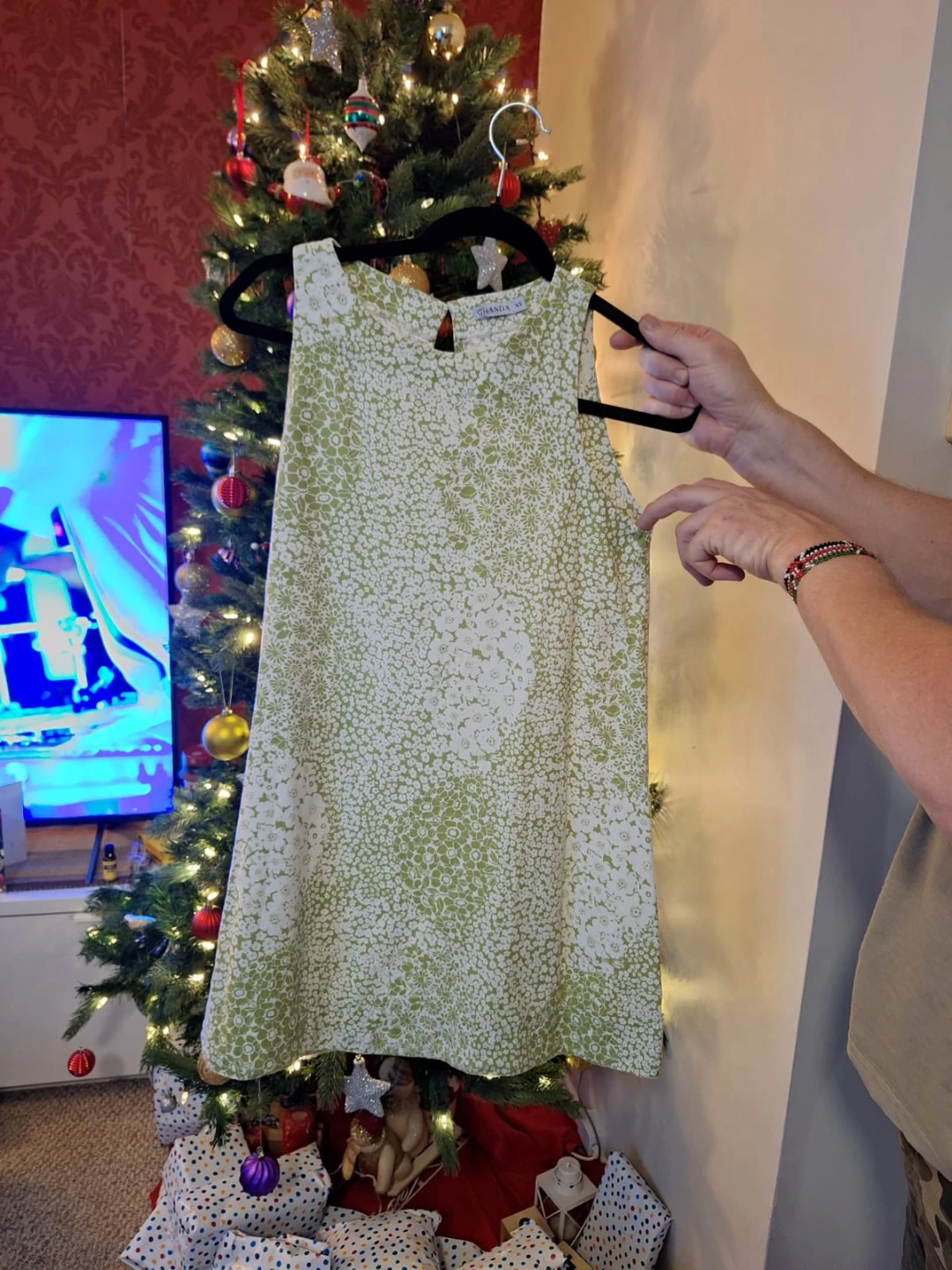 # Gifting Talbots Sleeveless Dress - Green & White - photo 3