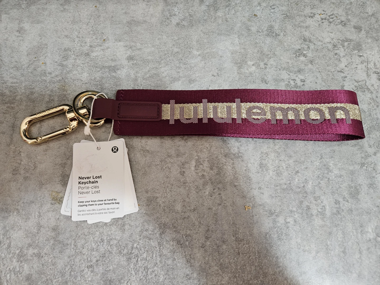 Lululemon Never Lost Keychain