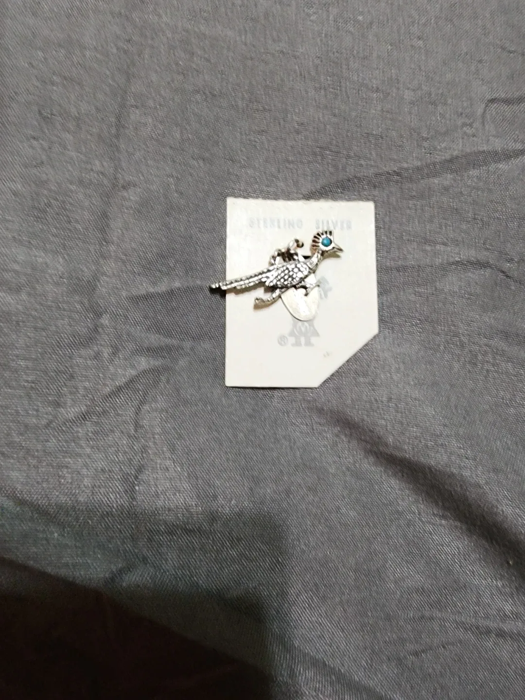 Sterling Silver Roadrunner Pin