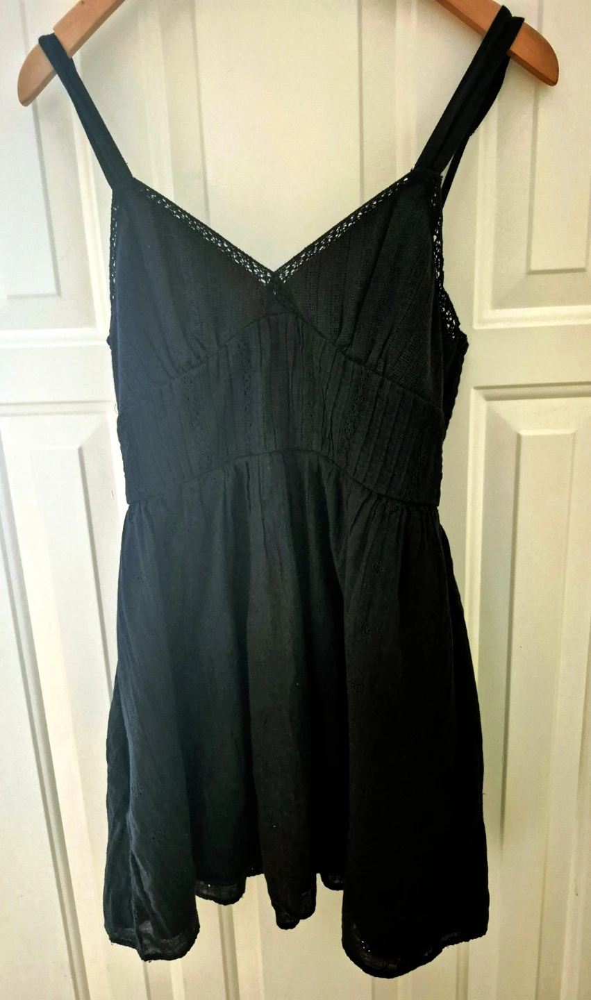Black Sundress with Lace Trim